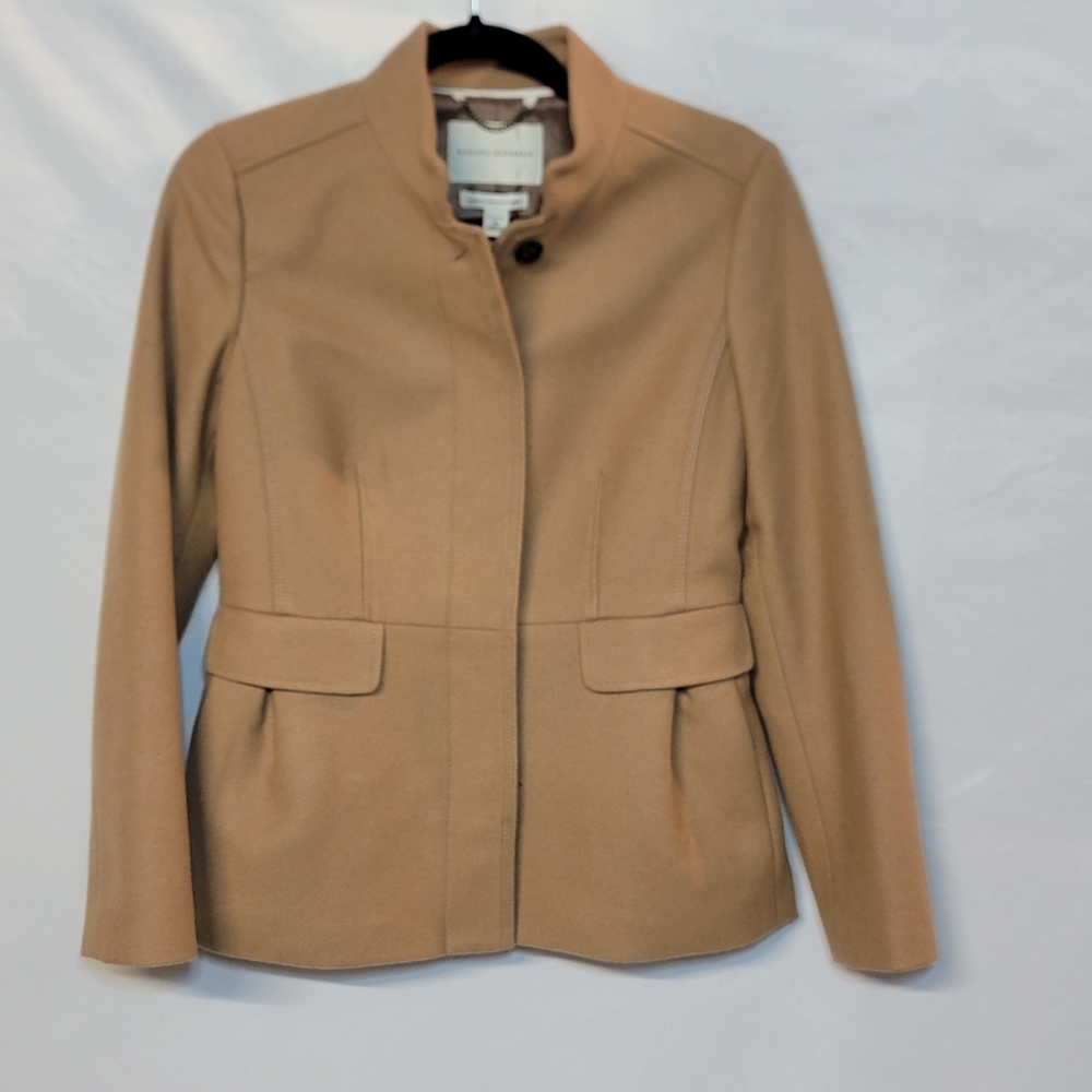 Banana Republic Wool Blend Women's Camel Blazer Size Xs Petite